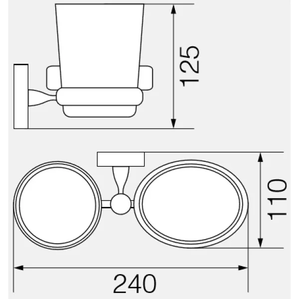 Стакан с мыльницей Veragio Bonjour Cromo VR.BNR-7843.CR