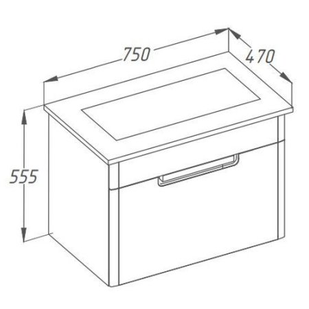 Мебельная раковина Smile Квадро 75