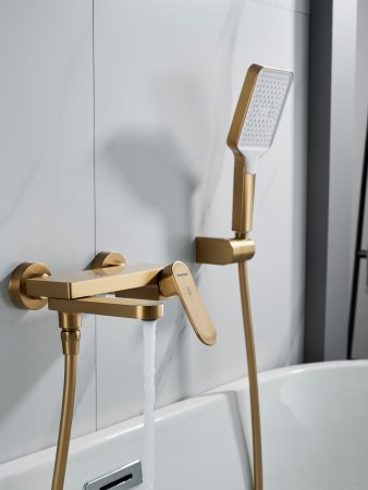 Смеситель для ванны Shevanik S4552G, Золотой сатин