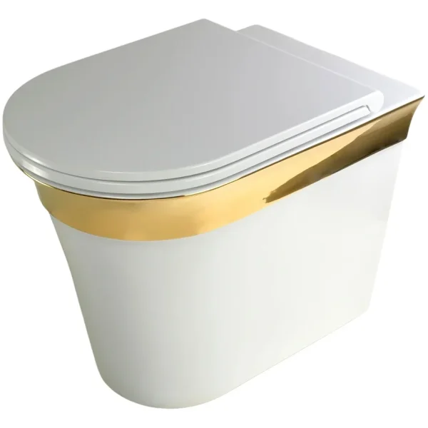 Унитаз приставной Migliore Monaco 32067 безободковый, белый глянец/золотой