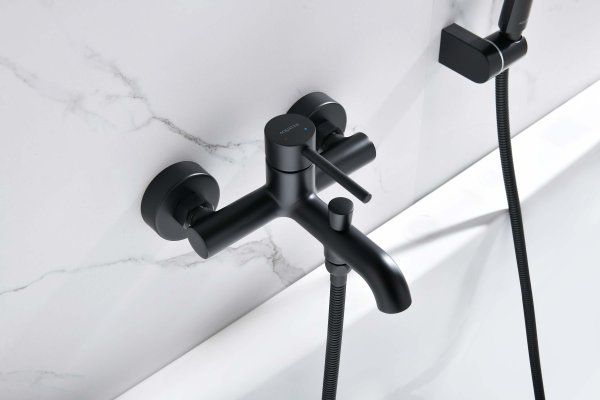 Смеситель для ванны AQUATEK, матовый черный AQ1340MB ЕВРОПА, Черный матовый