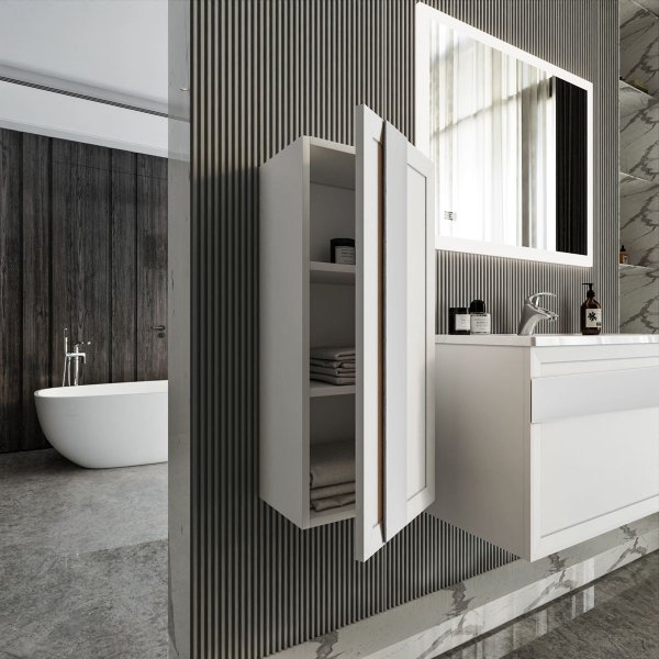 Шкаф навесной Бриклаер БЕРЛИН 90 см, белый