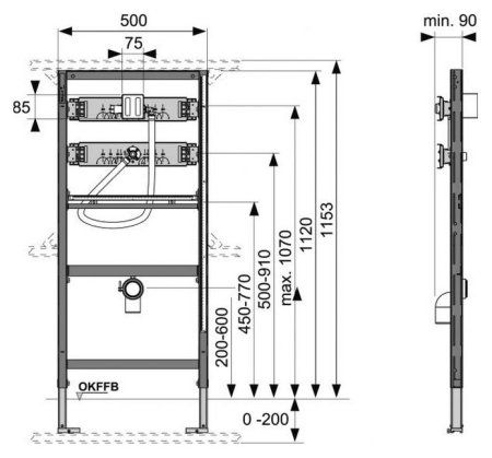 Система инсталляции для писсуаров Tece 9320008