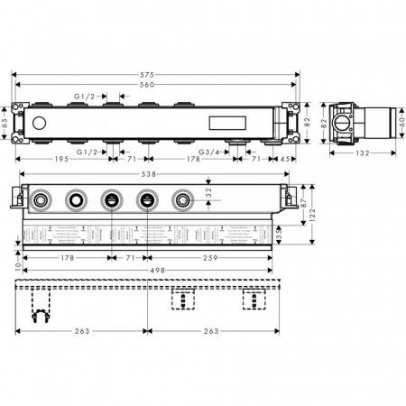 Cкрытая монтажная часть Axor Massaud 18311180 для термостатического смесителя
