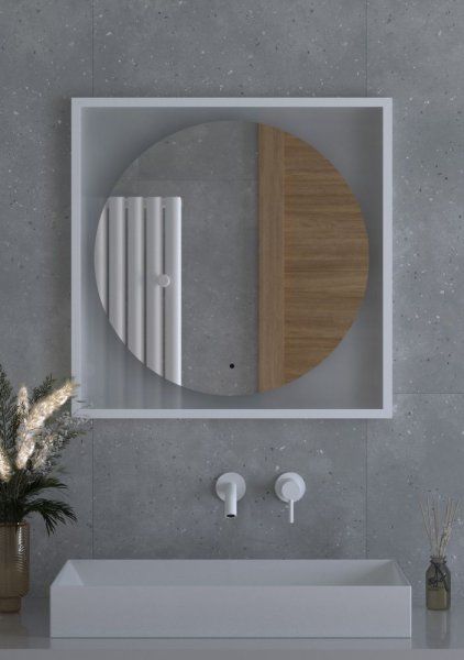 Зеркало с LED-подсветкой настенное Defesto Eclipse DF 2237R 70x70 белый