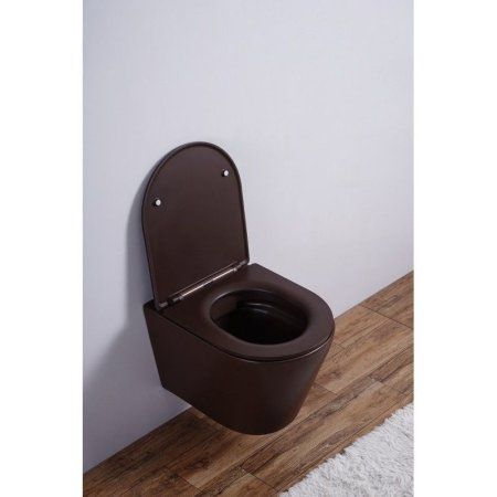 Унитаз подвесной Esbano Clavel безободковый, кофе матовый