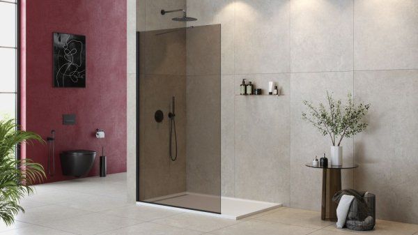 Душевая перегородка Cezares Liberta LIBERTA-L-1-TB-120-BR-NERO тонированное/черный матовый