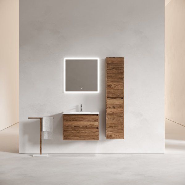 Тумба подвесная SANCOS Libra 690х450х500, c двумя ящиками оснащенными доводчиками, дуб чарльстон,  LB70ECH