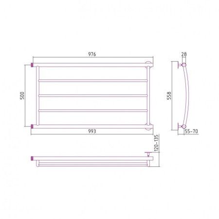 Полотенцесушитель водяной Стилье Минор 0602 50х100 хром