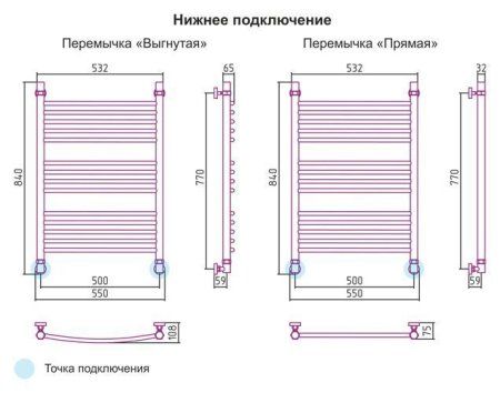 Полотенцесушитель водяной Сунержа Богема 800x500 состаренная бронза выгнутый