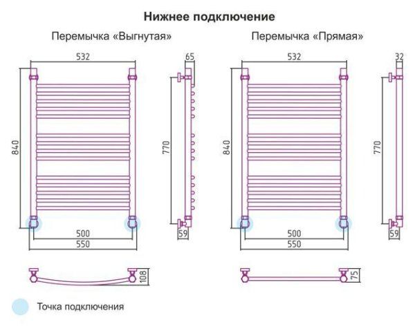 Полотенцесушитель водяной Сунержа Богема 800x500 состаренная бронза выгнутый