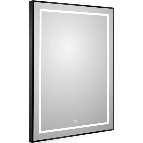 Зеркало BelBagno Kraft SPC-KRAFT-700-900-LED-TCH-WARM-NERO 70x90 см, с LED-подсветкой, сенсорным выключателем, антизапотеванием, черный