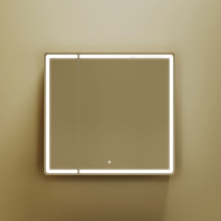 Зеркальный шкаф для ванной комнаты SANCOS Mirror 790x150х740 мм, с LED подсветкой, цвет дуб чарльстон,  MI80ECH