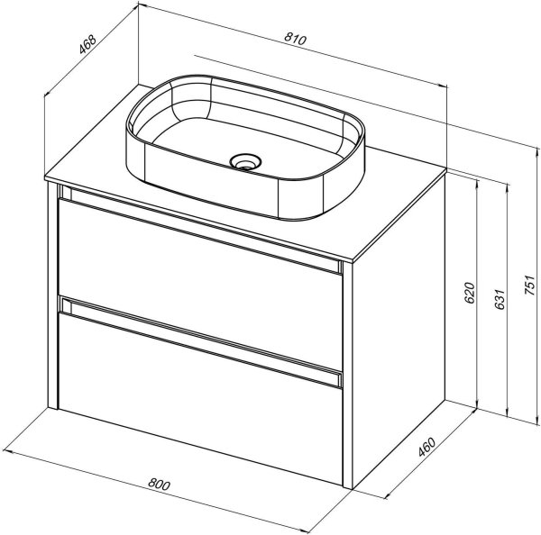 Тумба под раковину Allen Brau Fantasy 80 1.11001.AM 2.0 антрацит матовый