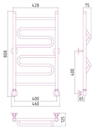 Полотенцесушитель водяной Стилье Вариация 80х40