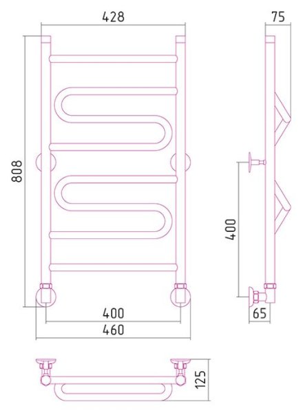 Полотенцесушитель водяной Стилье Вариация 80х40