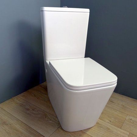 Унитаз напольный безободковый Teymi Helmi, сиденье микролифт T40308