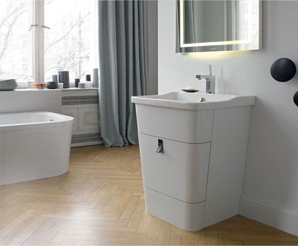 Тумба с раковиной Duravit Esplanade  белая 85