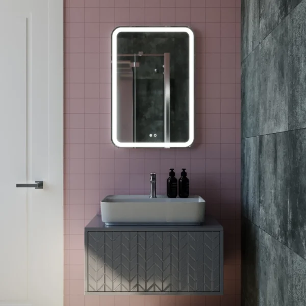 Зеркало MIXLINE "Мальта-VOICE"  550*800 (ШВ) сенсорный выключатель, управление голосом, подогрев (555676)