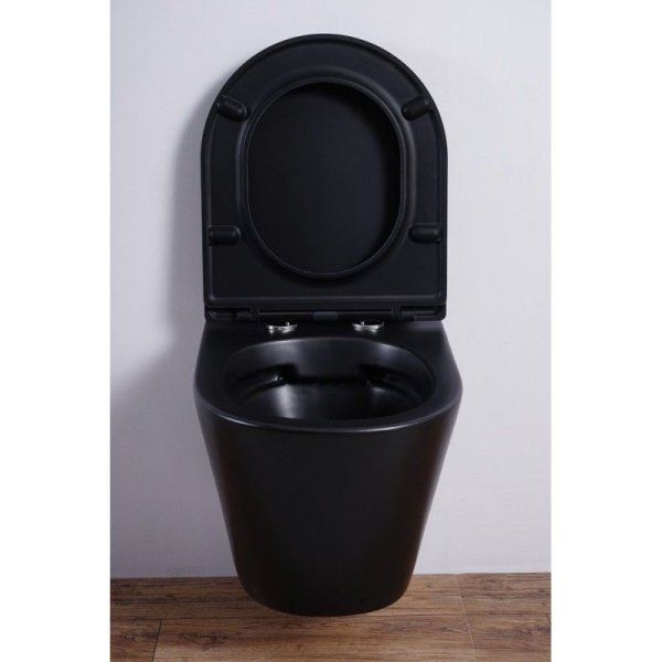 Унитаз подвесной Esbano Clavel безободковый, черный матовый