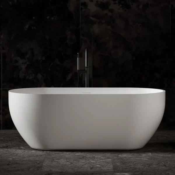 Ванна из литьевого мрамора Abber Stein AS9613-1.6 160x75 см, отдельностоящая, белый матовый