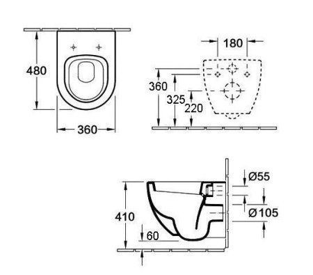 Унитаз подвесной Esbano Clavel безободковый, кофе матовый