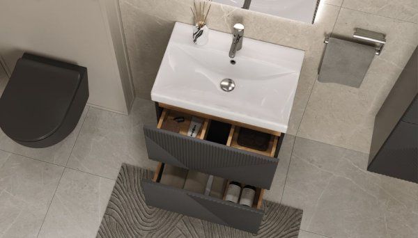 Тумба Velvex напольная Edge 60.2Y, графит (tn.EDG.9696.60.2Y графит)