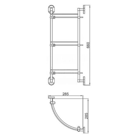 Полка стеклянная угловая D-Lin D263700, хром
