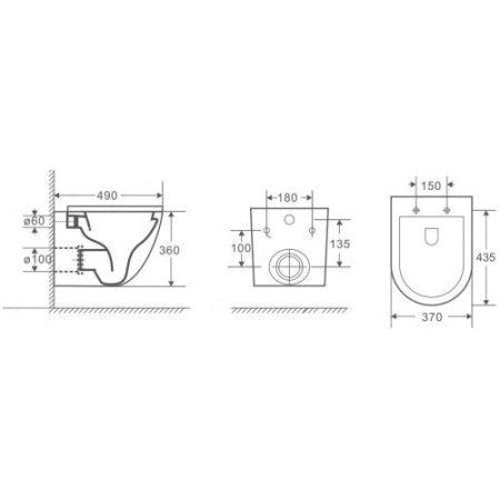 Унитаз CeramaLux 2197 (подвесной)