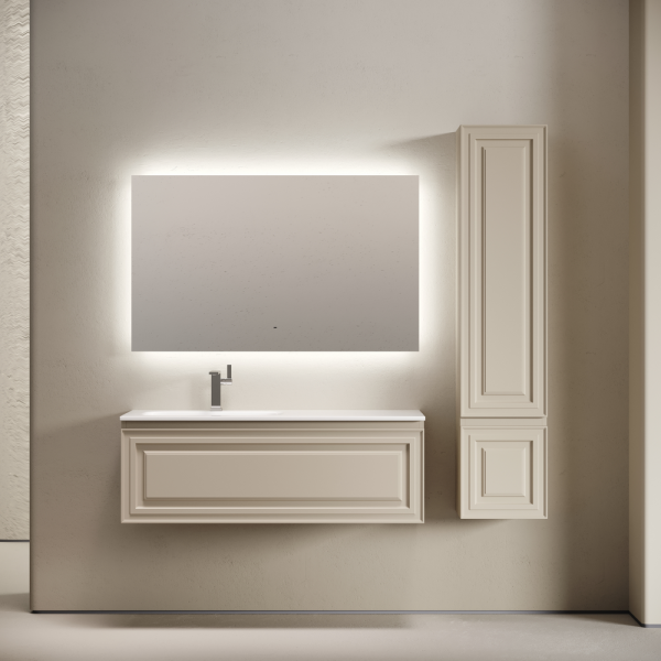 Тумба подвесная SANCOS Very  левая 1195х445х406, c одним  ящиком оснащенным доводчиками, Beige Soft , VR120LCE