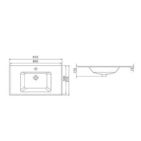 Мебельная раковина Opadiris Ibiza 050400-u-01 91 (CeraStyle фаянс)