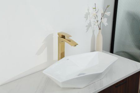 Смеситель для раковины высокий Gappo G1007-32, золото