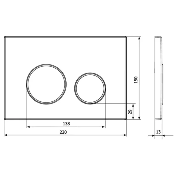 Кнопка смыва Veconi Round VFR002CH для инсталляции, хром