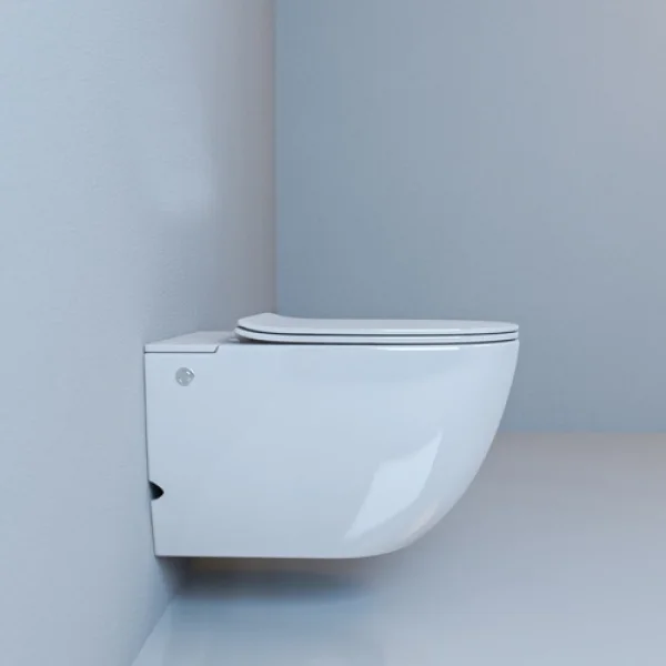 Унитаз подвесной Ceruttispa Barbaria Aria Pulse CT10591 импульсный, безободковый, торнадо, с сиденьем микролифт, белый