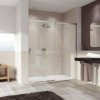 Душевая перегородка Huppe Aura 401608.092.321 100 с неподвижным сегментом, прозрачное стекло, х