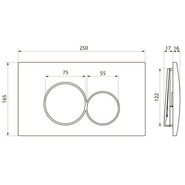 Кнопка смыва Point Виктория PN44061C для инсталляции, хром