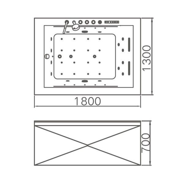 Акриловая ванна Gemy G9259 с гидромассажем