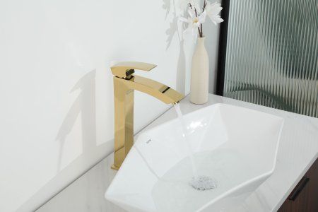 Смеситель для раковины высокий Gappo G1007-32, золото