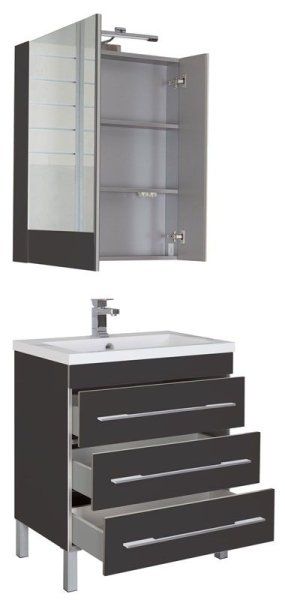 Тумба под раковину Aquanet Верона 00178474 75 черная