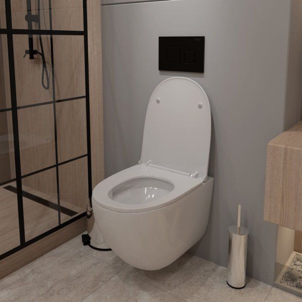 Унитаз подвесной Teymi Lina VORTEX безободковый, сиденье микролифт T40110