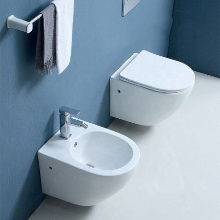 Унитаз подвесной CeramaLuxмCL2196 -1, Бело-Глянцевый