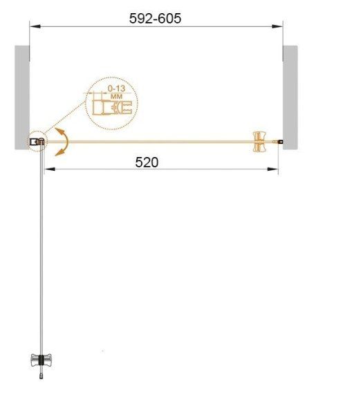 Душевая дверь в нишу Cezares Eco ECO-O-B-1-60-P-Cr рифленое стекло