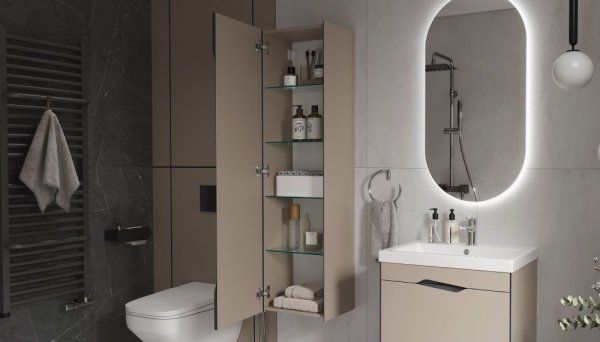 Шкаф навесной Velvex Krona 400 серый камень (360 серый камень)