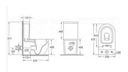 Унитаз-компакт Esbano Crisan безободковый, белый