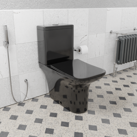 Унитаз напольный Ceramalux 9125 -18, Черный глянец