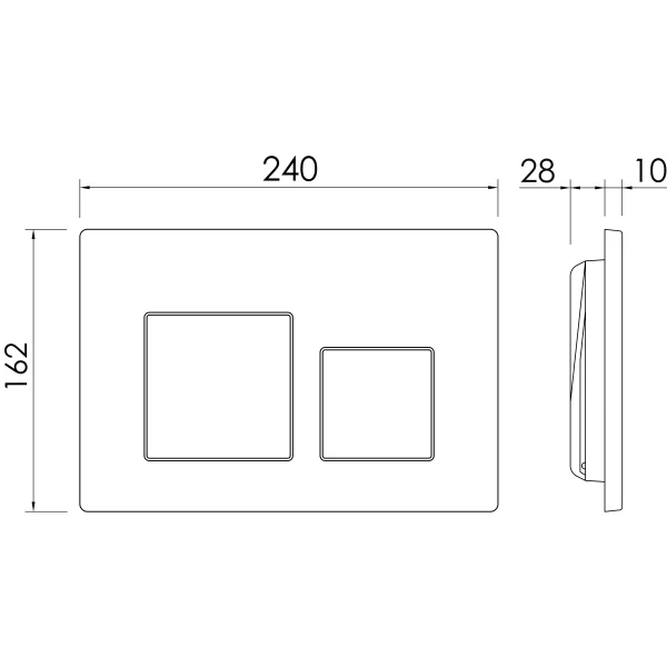 Кнопка смыва Ceramica Nova Balance Square CN12-002W для инсталляции, белый глянец