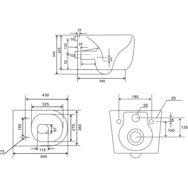 Унитаз подвесной Veconi Rino VRI-49TGR безободковый, торнадо, с сиденьем микролифт, серый матовый