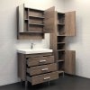 Тумба-умывальник COMFORTY Comforty Никосия-80Н дуб темный с раковиной Fest 80