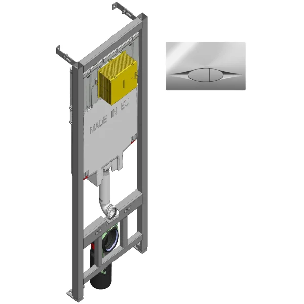 Комплект инсталляция с унитазом Jacob Delafon E21822-CP с кнопкой смыва, хром + унитаз подвесной Villeroy & Boch Venticello 4611RS01 безободковый, с сиденьем микролифт, альпийский белый