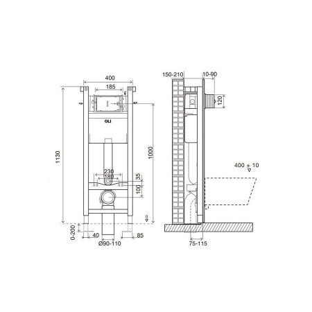 Система инсталляции для унитазов Oli Expert 721802